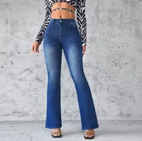 Women's Holiday Selfie Casual Simple Style Streetwear Solid Color Full Length Jeans main image 3