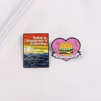 Streetwear Letter Hamburger Alloy Stoving Varnish Unisex Brooches main image 3