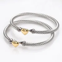 Titanium Steel Simple Style Heart Shape Plating Bangle main image 1