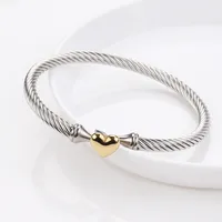 Titanium Steel Simple Style Heart Shape Plating Bangle main image 3