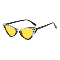 Fashion Streetwear Solid Color Ac Cat Eye Diamond Full Frame Women's Sunglasses main image 2