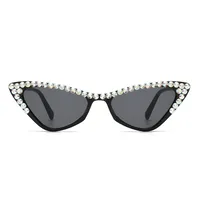 Fashion Streetwear Solid Color Ac Cat Eye Diamond Full Frame Women's Sunglasses main image 4