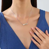 201 Stainless Steel 18K Gold Plated Simple Style Geometric Zircon main image 5