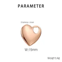 1 Piece Titanium Steel 18K Gold Plated Heart Shape Polished Pendant main image 10