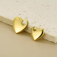 1 Piece Titanium Steel 18K Gold Plated Heart Shape Polished Pendant main image 4