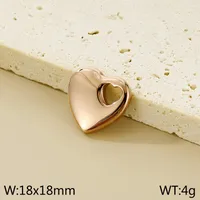 1 Piece Titanium Steel 18K Gold Plated Heart Shape Polished Pendant sku image 5