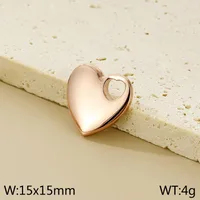 1 Piece Titanium Steel 18K Gold Plated Heart Shape Polished Pendant sku image 1