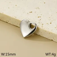 1 Piece Titanium Steel 18K Gold Plated Heart Shape Polished Pendant sku image 2
