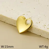 1 Piece Titanium Steel 18K Gold Plated Heart Shape Polished Pendant sku image 7