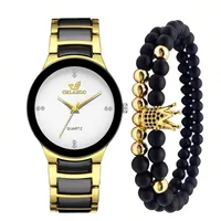 Business Simple Style Crown Double Side Snaps Quartz Men's Watches sku image 3