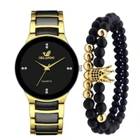 Business Simple Style Crown Double Side Snaps Quartz Men's Watches sku image 2
