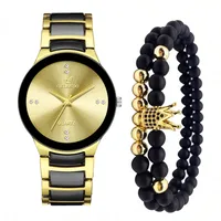 Business Simple Style Crown Double Side Snaps Quartz Men's Watches sku image 1