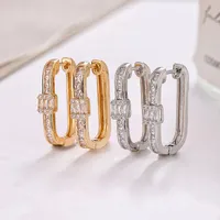 1 Pair Simple Style Geometric Plating Copper Hoop Earrings main image 1
