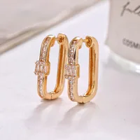 1 Pair Simple Style Geometric Plating Copper Hoop Earrings main image 4