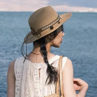 Women's Casual Ethnic Style Solid Color Big Eaves Straw Hat main image 1