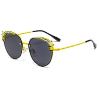 Cute Simple Style Panda Tac Oval Frame Full Frame Kids Sunglasses sku image 1