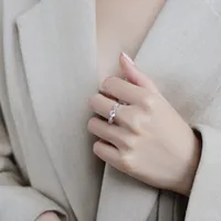925 Sterling Silver Moissanite Zircon Bow Knot Rings main image 5