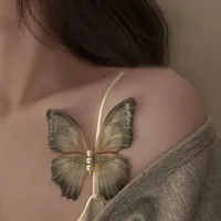 Women's Elegant Butterfly Gauze Inlay Artificial Pearls Hair Clip main image 3