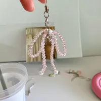 IG Style Sweet Bow Knot Beaded Glass Mobile Phone Chain Keychain main image 1