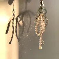 IG Style Sweet Bow Knot Beaded Glass Mobile Phone Chain Keychain main image 3