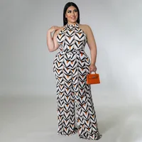 Women's Daily Vintage Style Color Block Full Length Printing Jumpsuits main image 3