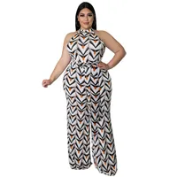 Women's Daily Vintage Style Color Block Full Length Printing Jumpsuits sku image 3