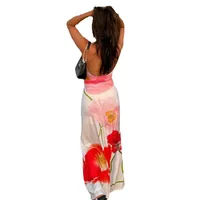 Women's Strap Dress Vacation U Neck Backless Sleeveless Flower Maxi Long Dress Holiday Beach main image 2