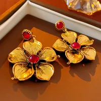 1 Pair Elegant Retro Geometric Alloy Tiger Eye Rhinestones Ear Studs sku image 19