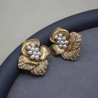1 Pair Elegant Retro Geometric Alloy Tiger Eye Rhinestones Ear Studs sku image 25