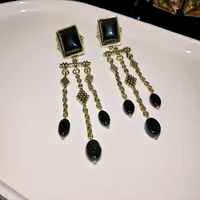 1 Pair Elegant Retro Geometric Alloy Tiger Eye Rhinestones Ear Studs sku image 37