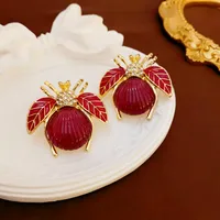 1 Pair Elegant Retro Geometric Alloy Tiger Eye Rhinestones Ear Studs sku image 33
