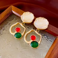 1 Pair Elegant Retro Geometric Alloy Tiger Eye Rhinestones Ear Studs sku image 34