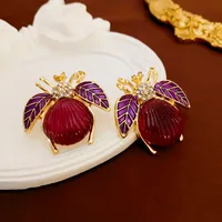 1 Pair Elegant Retro Geometric Alloy Tiger Eye Rhinestones Ear Studs sku image 32