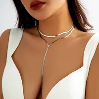 Copper Exaggerated Simple Style Lines Tassel Pendant Necklace main image 2
