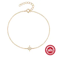 Sterling Silver Simple Style Star Plating Inlay Zircon Bracelets main image 2