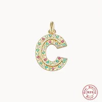 925 Sterling Silver Zircon Letter sku image 1