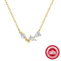 Sterling Silver Simple Style Geometric Plating Inlay Zircon Necklace main image 3
