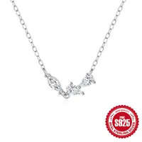 Sterling Silver Simple Style Geometric Plating Inlay Zircon Necklace main image 5