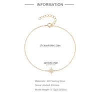 Sterling Silver Simple Style Star Plating Inlay Zircon Bracelets main image 6