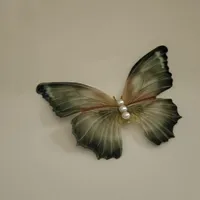 Women's Elegant Butterfly Gauze Inlay Artificial Pearls Hair Clip main image 4