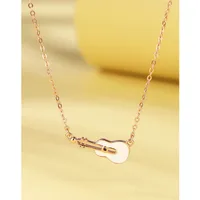 925 Sterling Silver Cable Chain Enamel Plating Guitar Necklace main image 2