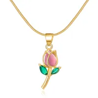Simple Style Flower Alloy Plating Gold Plated Women's Pendant Necklace main image 2