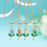 Simple Style Flower Alloy Plating Gold Plated Women's Pendant Necklace main image 1