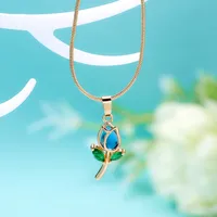 Simple Style Flower Alloy Plating Gold Plated Women's Pendant Necklace sku image 1