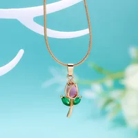 Simple Style Flower Alloy Plating Gold Plated Women's Pendant Necklace sku image 2