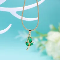 Simple Style Flower Alloy Plating Gold Plated Women's Pendant Necklace sku image 3