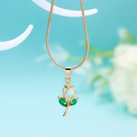 Simple Style Flower Alloy Plating Gold Plated Women's Pendant Necklace sku image 4