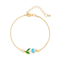 Simple Style Classic Style Solid Color Copper Beads Women's Anklet main image 3