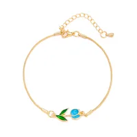 Simple Style Classic Style Solid Color Copper Beads Women's Anklet sku image 3