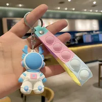 Cute Simple Style Astronaut Silica Gel Women's Keychain sku image 4